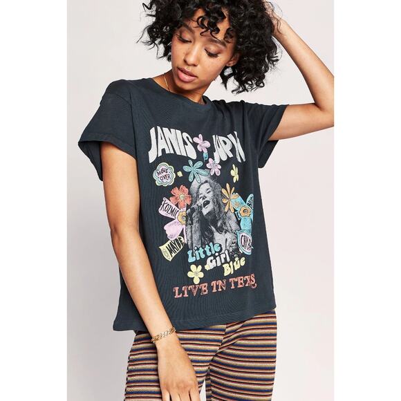 DAYDREAMER Janis Joplin Little Girl Blue Graphic Tour Tee Black Medium - Picture 1 of 9